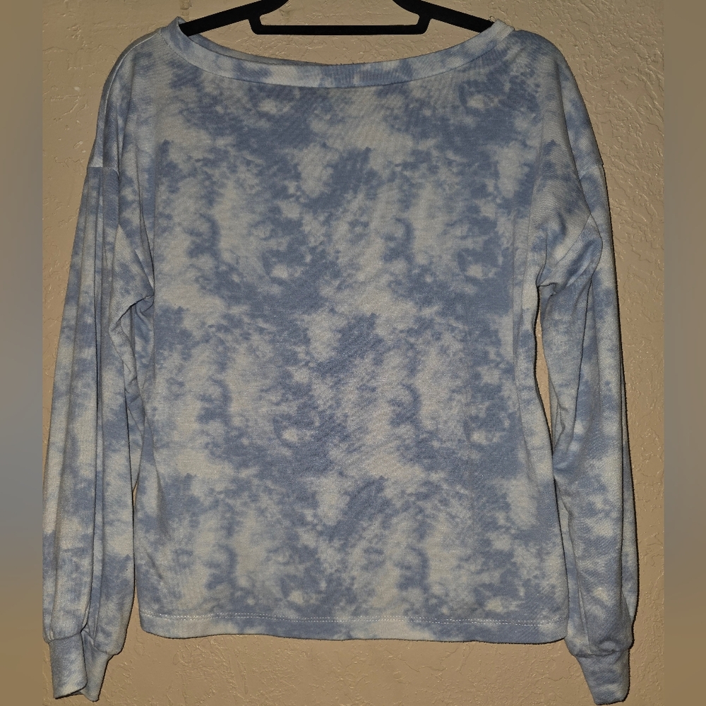 Bobeau Light Blue Tie-Dye Top